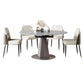Metal and Slate Table Modern Minimalist Family Retractable Round Dining Table