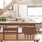 Wooden Trestle Base Dining Table Mid-Century Rectangle Kitchen Desk
