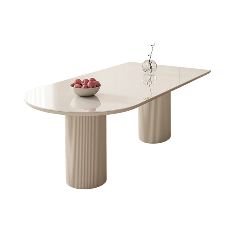 Metal and Slate Table Modern Minimalist Home Wood Base Dining Table Peninsula Without Chairs Clearhalo 'Dining Tables & Seating' 'Dining Tables' 'dining_table' 'furn' 'furn_dining_table' 'Furniture' 'Kitchen & Dining Furniture' 6266649