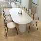 Metal and Slate Table Modern Minimalist Home Wood Base Dining Table Oval 78.7"L x 35.4"W x 29.5"H Without Chairs Clearhalo 'Dining Tables & Seating' 'Dining Tables' 'dining_table' 'furn' 'furn_dining_table' 'Furniture' 'Kitchen & Dining Furniture' 6266651