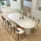 Metal and Slate Table Modern Minimalist Home Wood Base Dining Table Oval 63"L x 33.5"W x 29.5"H Without Chairs Clearhalo 'Dining Tables & Seating' 'Dining Tables' 'dining_table' 'furn' 'furn_dining_table' 'Furniture' 'Kitchen & Dining Furniture' 6266652