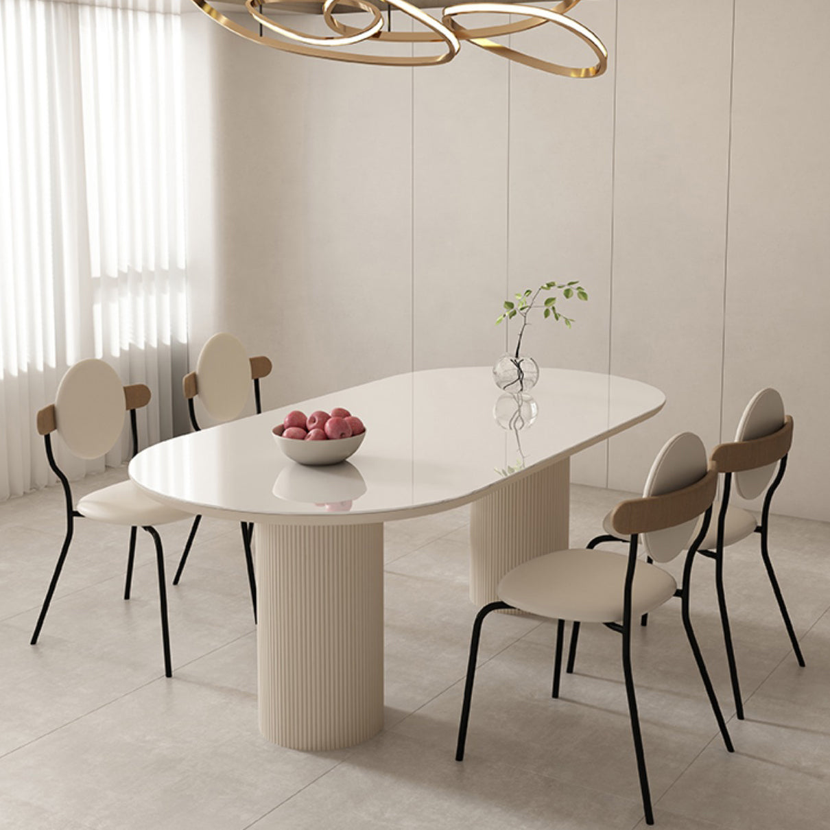 Metal and Slate Table Modern Minimalist Home Wood Base Dining Table Clearhalo 'Dining Tables & Seating' 'Dining Tables' 'dining_table' 'furn' 'furn_dining_table' 'Furniture' 'Kitchen & Dining Furniture' 6266659