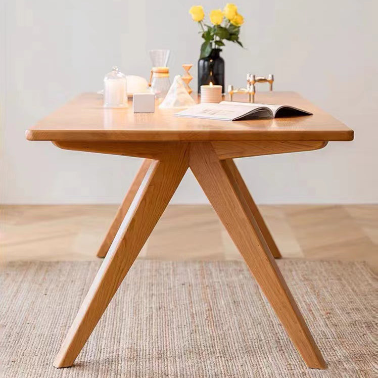 Rectangle Solid Wood Fixed Table Mid-Century Solid Wood Dining Room Table Clearhalo 'Dining Tables & Seating' 'Dining Tables' 'dining_table' 'furn' 'furn_dining_table' 'Furniture' 'Kitchen & Dining Furniture' 6266671
