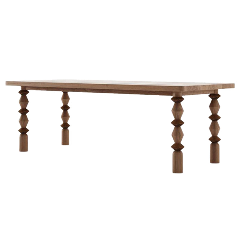 Rechthoekige moderne eettafel uit het midden van de eeuw Houten vast keukenbureau