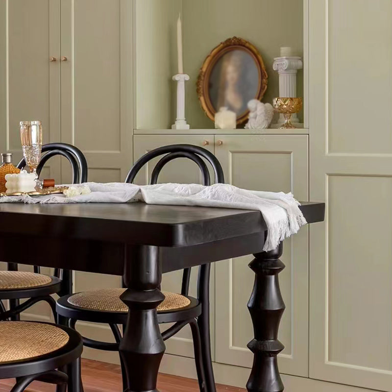 Rechthoekige moderne eettafel uit het midden van de eeuw Houten vast keukenbureau