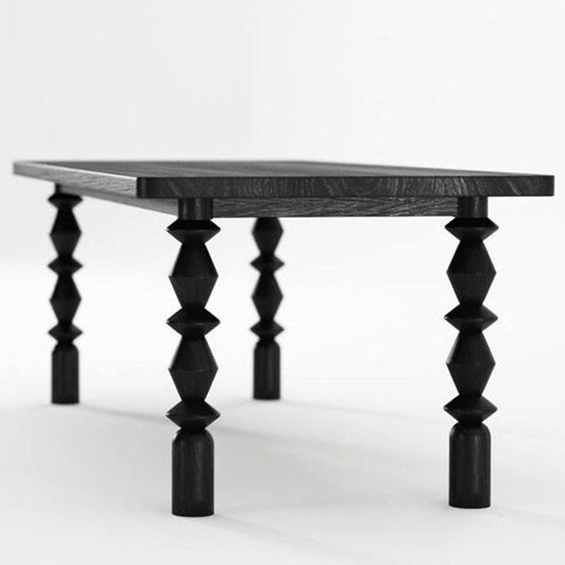 Rechthoekige moderne eettafel uit het midden van de eeuw Houten vast keukenbureau