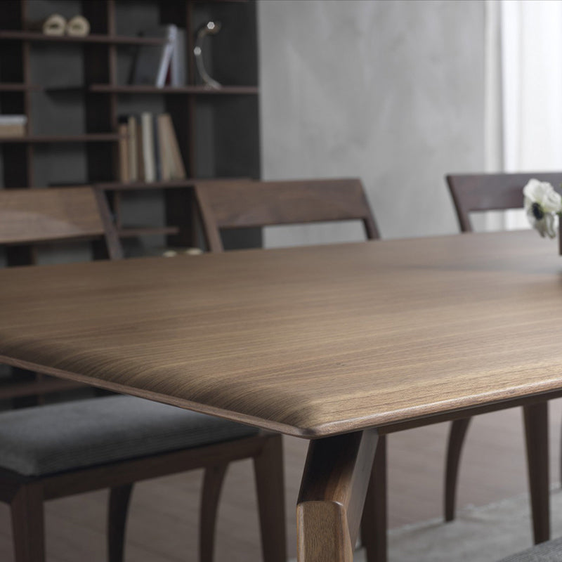 Mid-Century Modern Dining Table Solid Wood Kitchen Fixed Desk