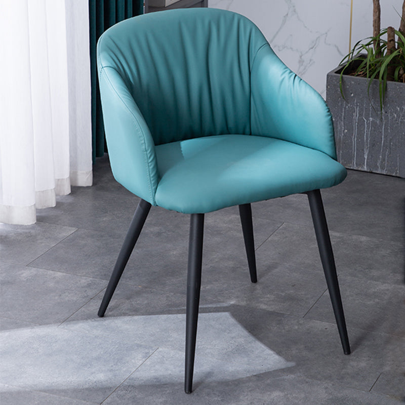 Industriële faux lederen eetkamerstoel gestoffeerde tankstoel met metalen benen