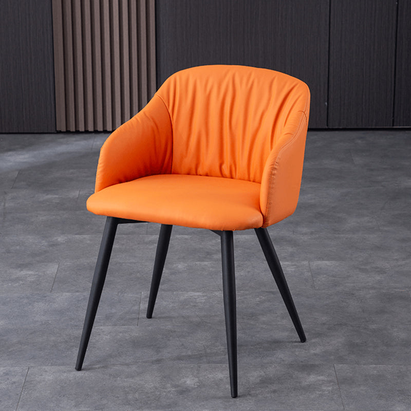 Industriële faux lederen eetkamerstoel gestoffeerde tankstoel met metalen benen