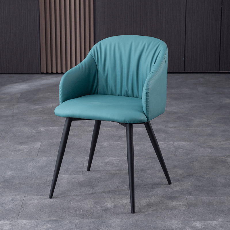 Industriële faux lederen eetkamerstoel gestoffeerde tankstoel met metalen benen