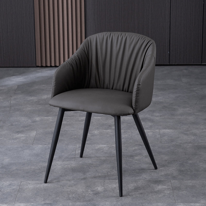 Industriële faux lederen eetkamerstoel gestoffeerde tankstoel met metalen benen