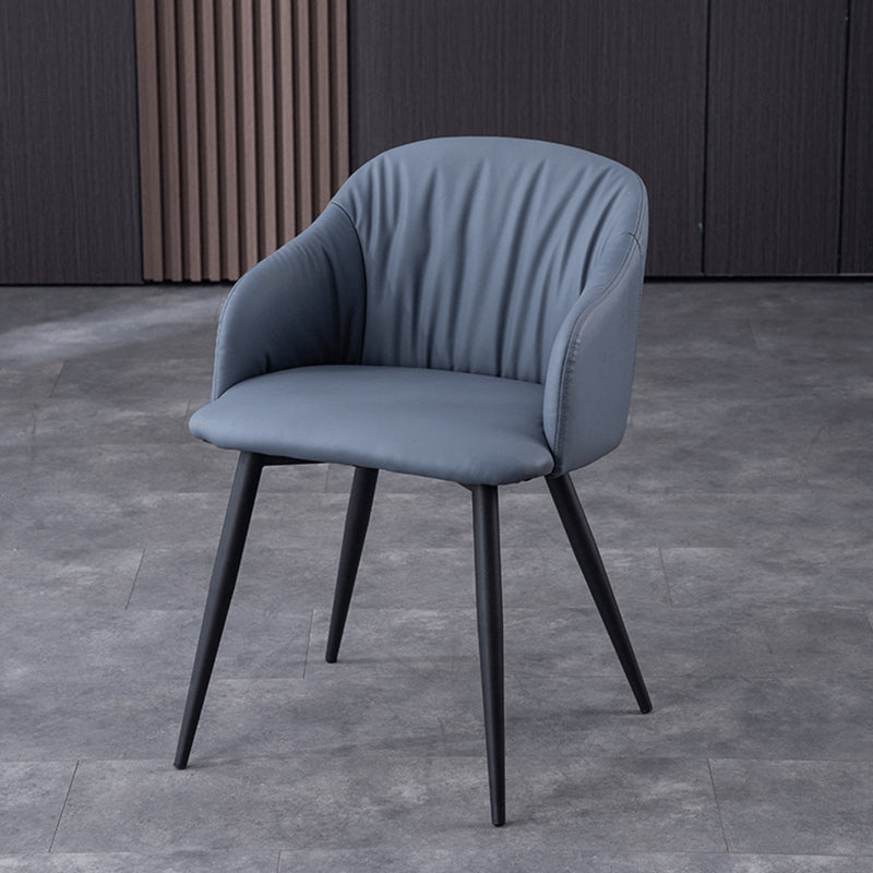 Industriële faux lederen eetkamerstoel gestoffeerde tankstoel met metalen benen