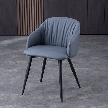 Industriële faux lederen eetkamerstoel gestoffeerde tankstoel met metalen benen