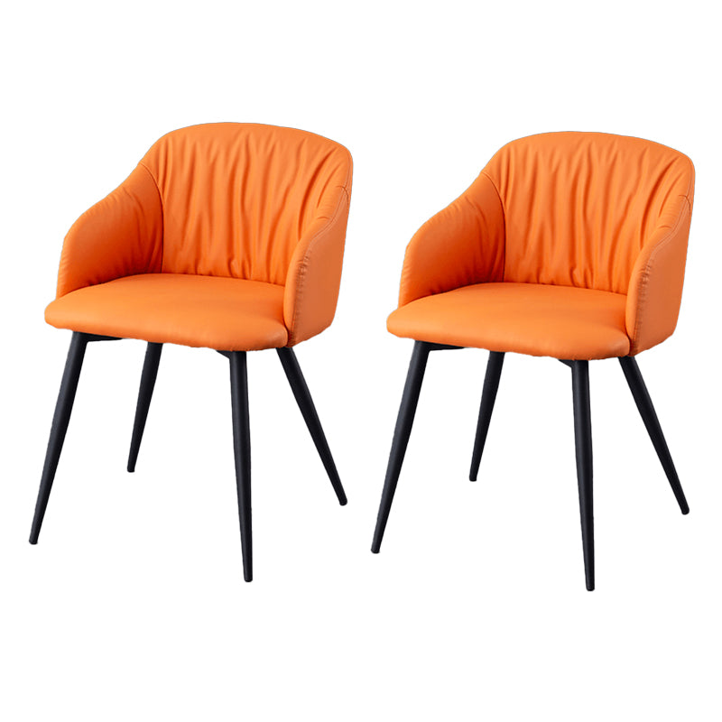 Industriële faux lederen eetkamerstoel gestoffeerde tankstoel met metalen benen