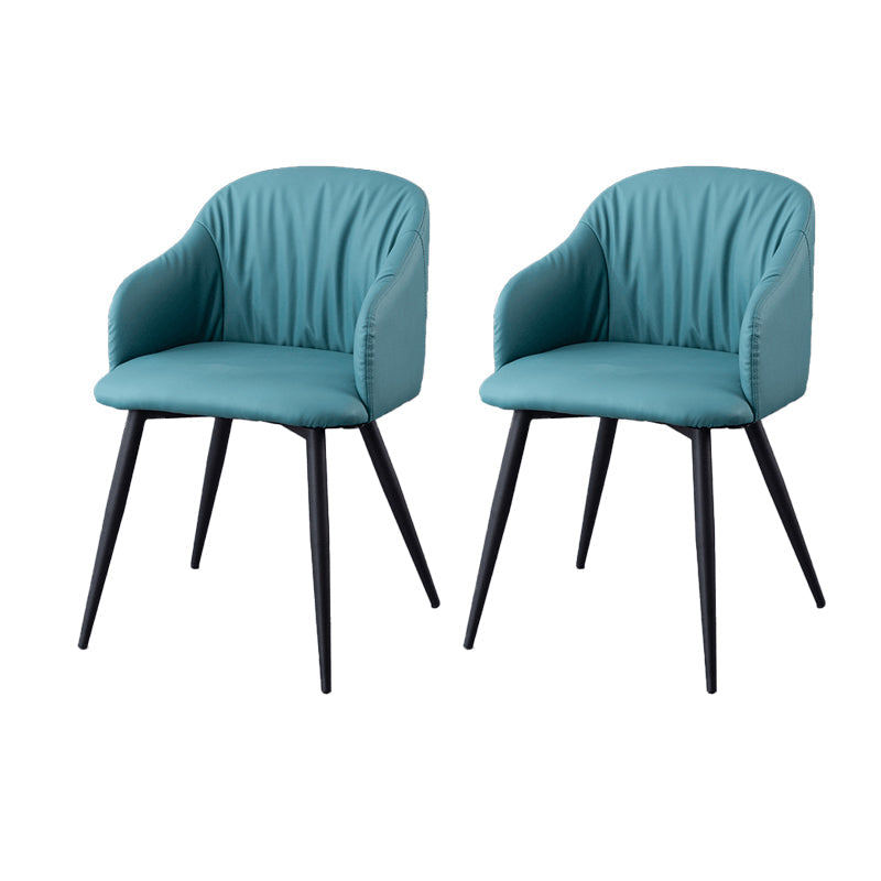 Industriële faux lederen eetkamerstoel gestoffeerde tankstoel met metalen benen