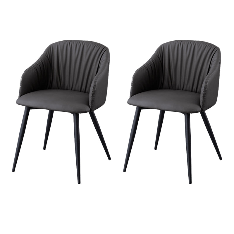 Industriële faux lederen eetkamerstoel gestoffeerde tankstoel met metalen benen