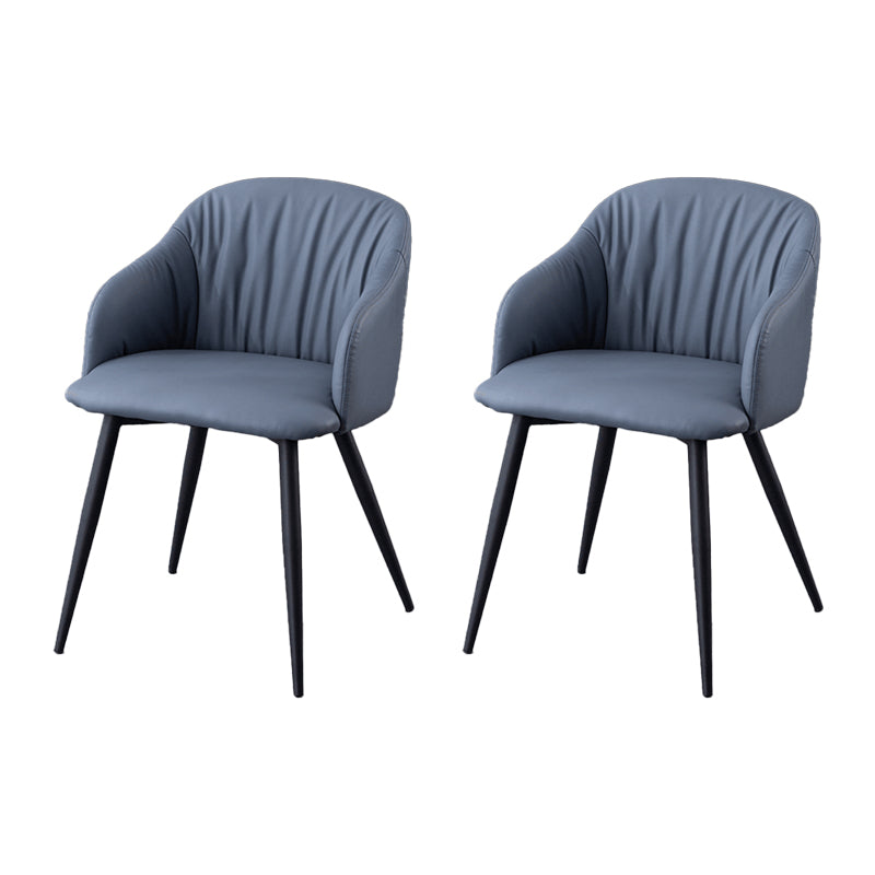 Industriële faux lederen eetkamerstoel gestoffeerde tankstoel met metalen benen