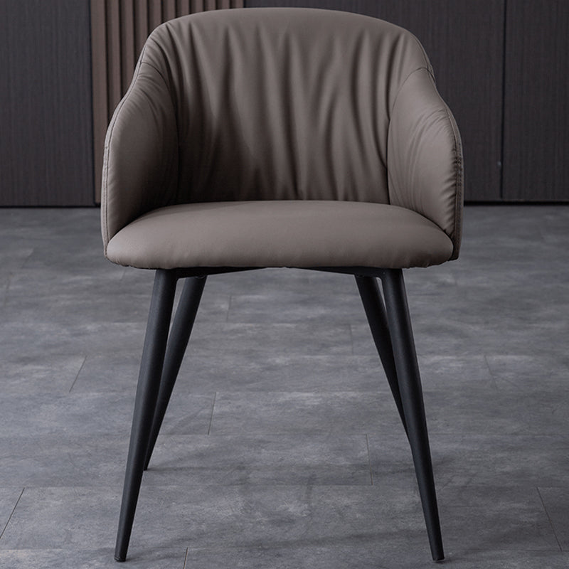 Industriële faux lederen eetkamerstoel gestoffeerde tankstoel met metalen benen