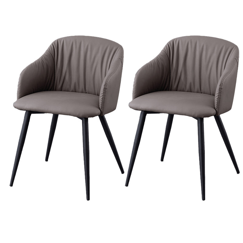 Industriële faux lederen eetkamerstoel gestoffeerde tankstoel met metalen benen