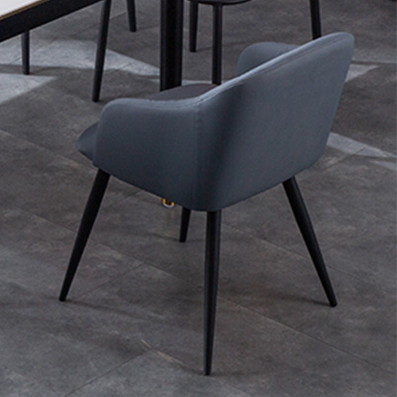 Industriële faux lederen eetkamerstoel gestoffeerde tankstoel met metalen benen