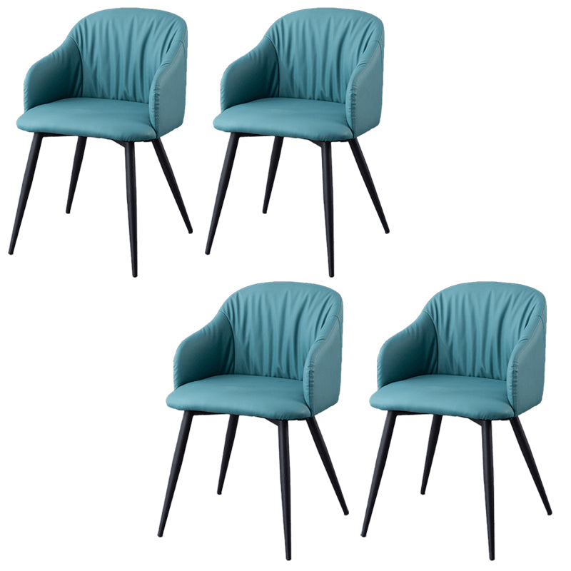 Industriële faux lederen eetkamerstoel gestoffeerde tankstoel met metalen benen