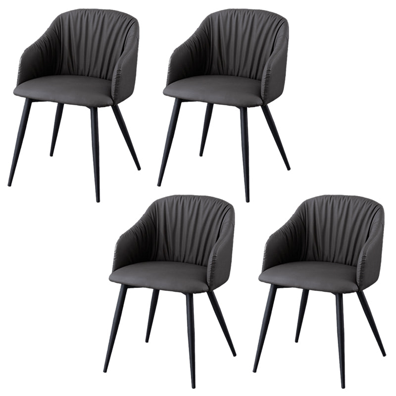 Industriële faux lederen eetkamerstoel gestoffeerde tankstoel met metalen benen