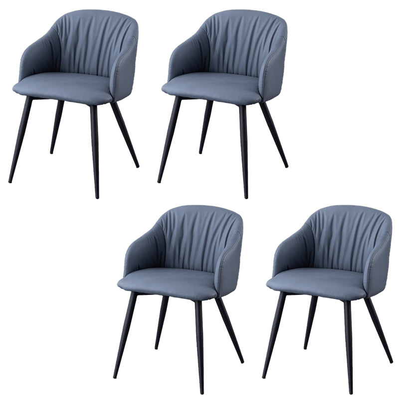 Industriële faux lederen eetkamerstoel gestoffeerde tankstoel met metalen benen