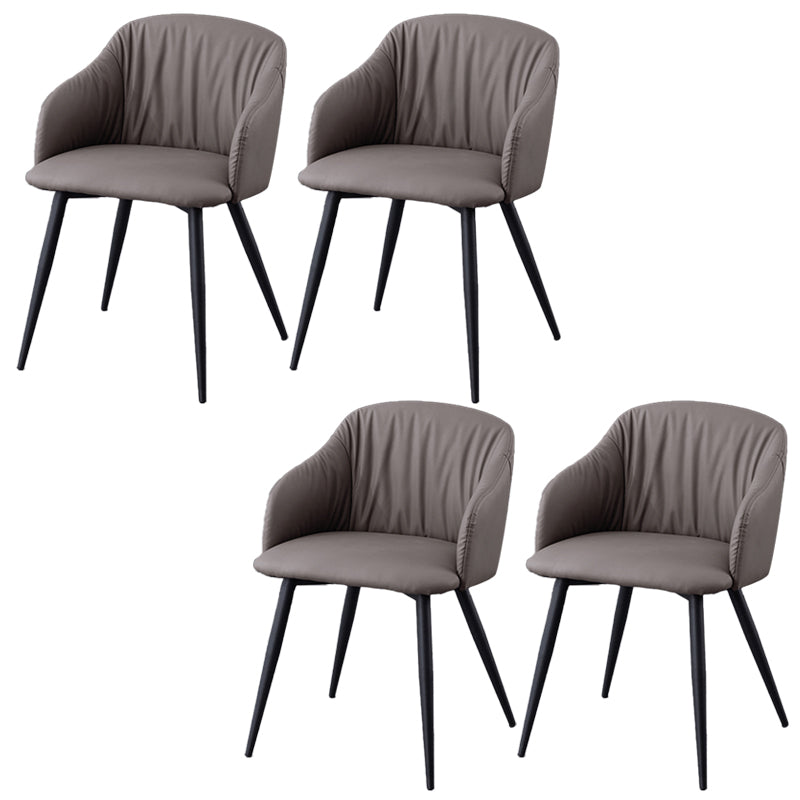 Industriële faux lederen eetkamerstoel gestoffeerde tankstoel met metalen benen