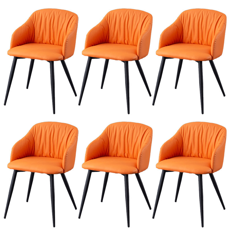 Industriële faux lederen eetkamerstoel gestoffeerde tankstoel met metalen benen