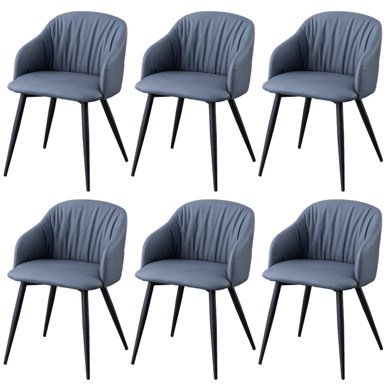 Industriële faux lederen eetkamerstoel gestoffeerde tankstoel met metalen benen