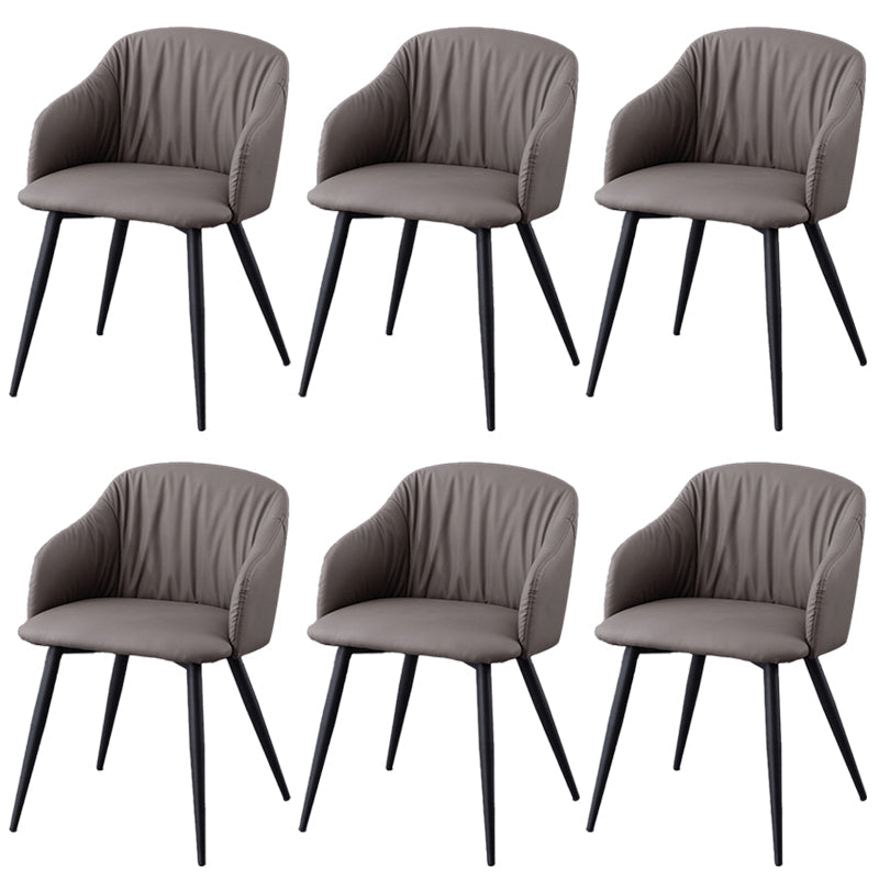 Industriële faux lederen eetkamerstoel gestoffeerde tankstoel met metalen benen