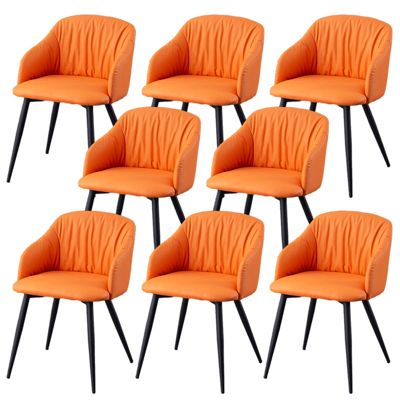 Industriële faux lederen eetkamerstoel gestoffeerde tankstoel met metalen benen