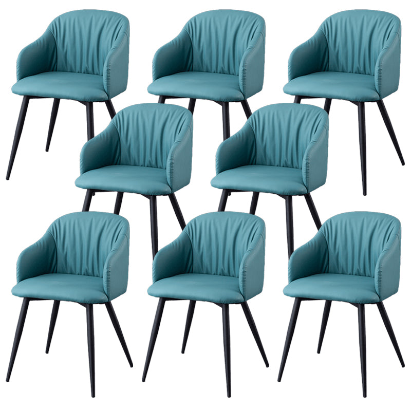 Industriële faux lederen eetkamerstoel gestoffeerde tankstoel met metalen benen