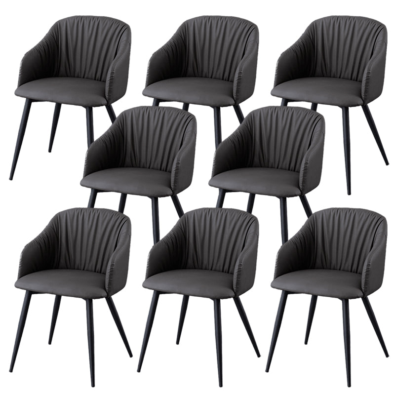 Industriële faux lederen eetkamerstoel gestoffeerde tankstoel met metalen benen