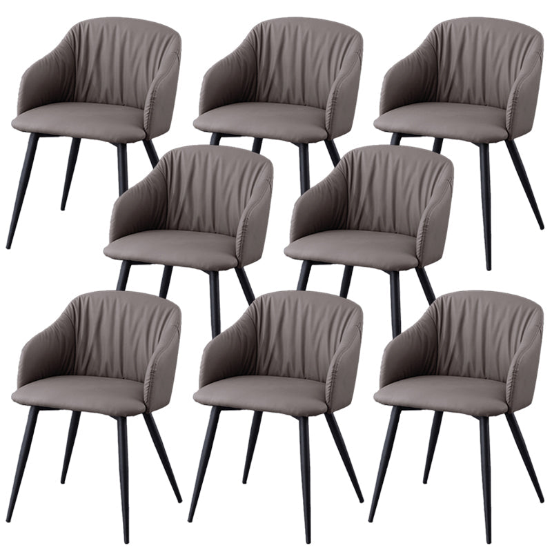 Industriële faux lederen eetkamerstoel gestoffeerde tankstoel met metalen benen