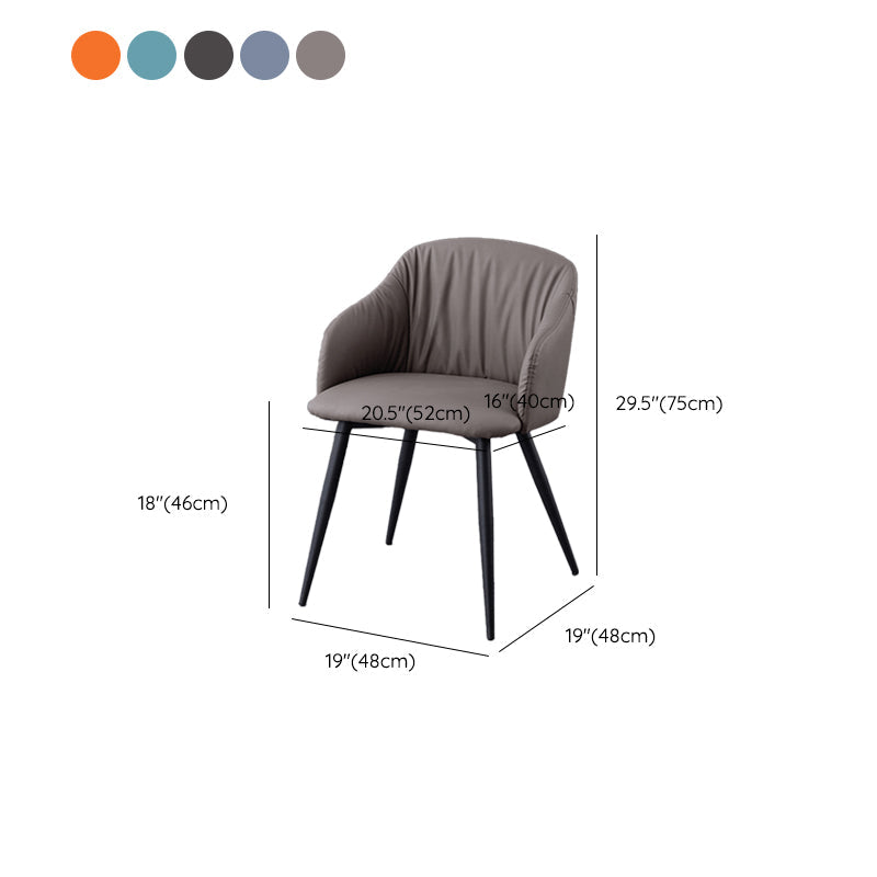 Industriële faux lederen eetkamerstoel gestoffeerde tankstoel met metalen benen