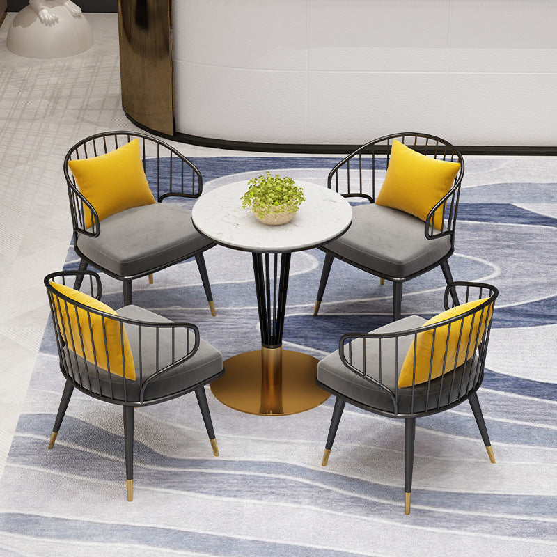 Industrial Kitchen Dining Armchair Windsor Back Side Chair in Black