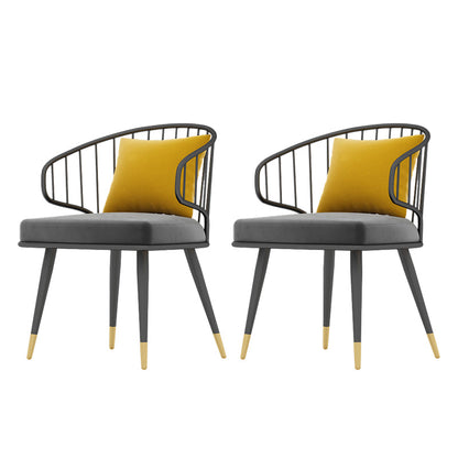 Industrial Kitchen Dining Armchair Windsor Back Side Chair in Black