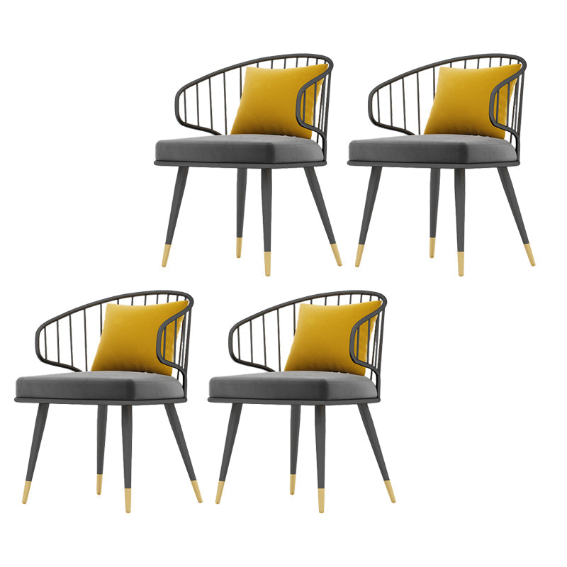 Industrial Kitchen Dining Armchair Windsor Back Side Chair in Black