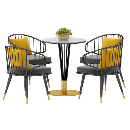 Industrial Kitchen Dining Armchair Windsor Back Side Chair in Black