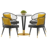 Industrial Kitchen Dining Armchair Windsor Back Side Chair in Black