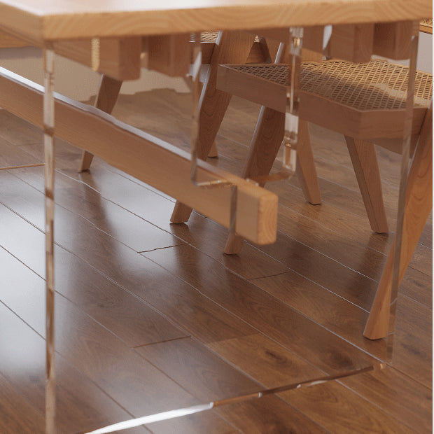 Wood Side Dining Arm Chair Traditional Open Back Dining Side Chair in Natural Clearhalo 'Dining Chairs' 'Dining Tables & Seating' 'dining_chair' 'furn' 'furn_dining_chair' 'Furniture' 'Kitchen & Dining Furniture' 6266844