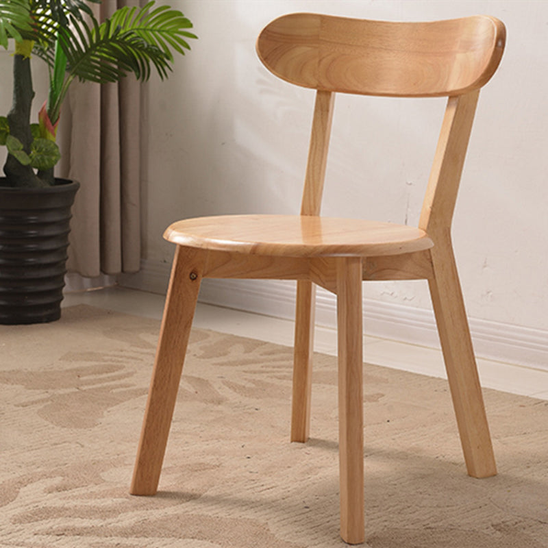 Wood Side Dining Chairs Traditional Open Back Dining Side Chair in Natural