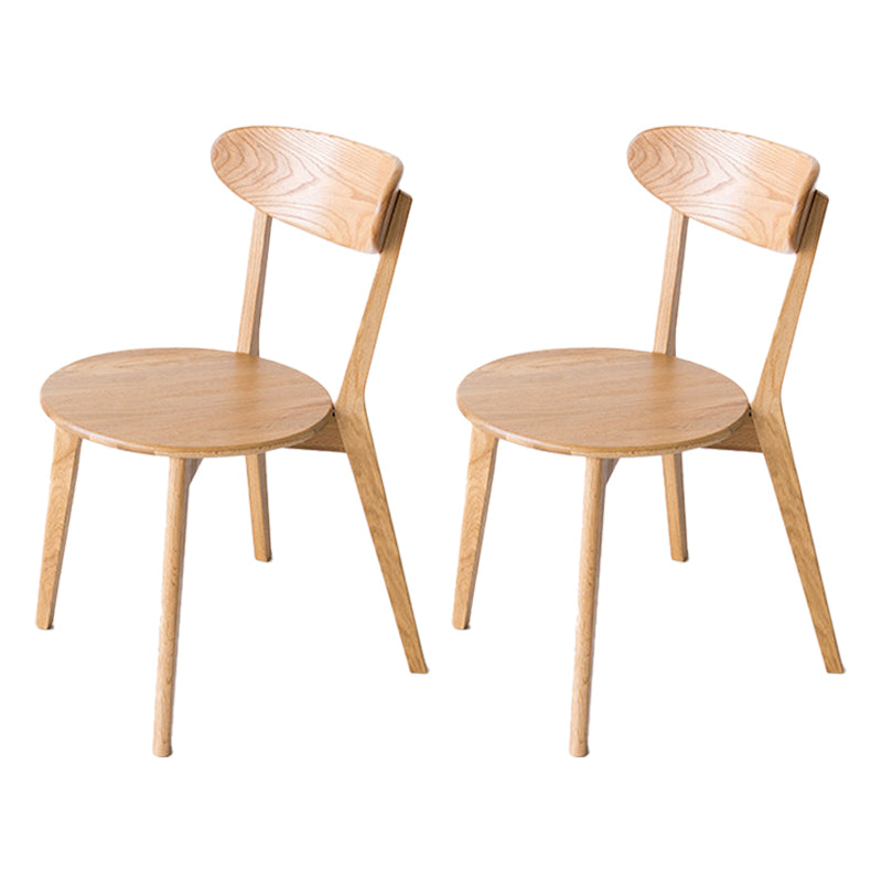 Wood Side Dining Chairs Traditional Open Back Dining Side Chair in Natural