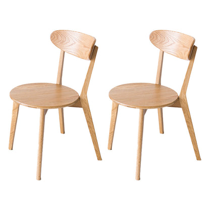 Wood Side Dining Chairs Traditional Open Back Dining Side Chair in Natural