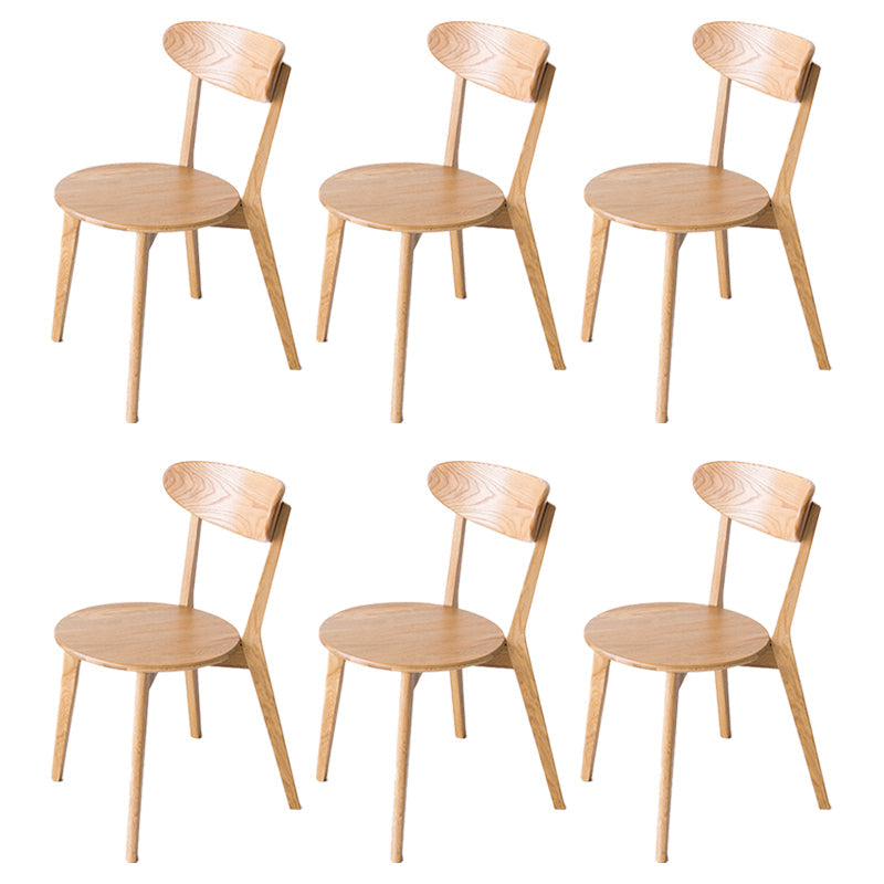 Wood Side Dining Chairs Traditional Open Back Dining Side Chair in Natural