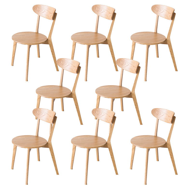 Wood Side Dining Chairs Traditional Open Back Dining Side Chair in Natural