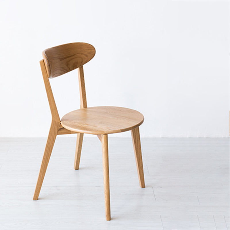 Wood Side Dining Chairs Traditional Open Back Dining Side Chair in Natural