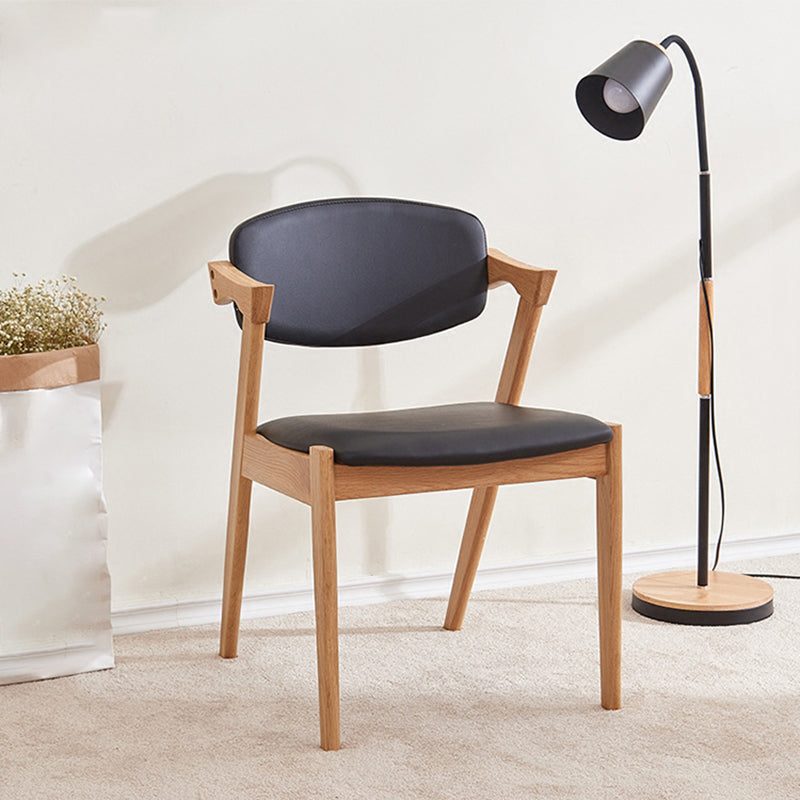 Wood Side Dining Chairs Contemporary Open Back Dining Side Chair in Black Clearhalo 'Dining Chairs' 'Dining Tables & Seating' 'dining_chair' 'furn' 'furn_dining_chair' 'Furniture' 'Kitchen & Dining Furniture' 6266911