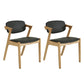 Wood Side Dining Chairs Contemporary Open Back Dining Side Chair in Black 2 Piece Set Natural Wood Clearhalo 'Dining Chairs' 'Dining Tables & Seating' 'dining_chair' 'furn' 'furn_dining_chair' 'Furniture' 'Kitchen & Dining Furniture' 6266912